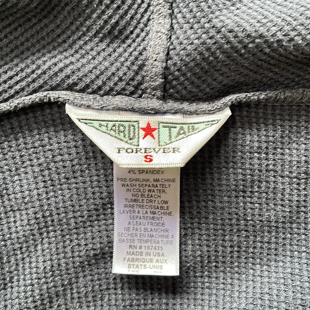 { Hard Tail } - Open Front Drape Thermal Cardigan - Picture 3 of 5